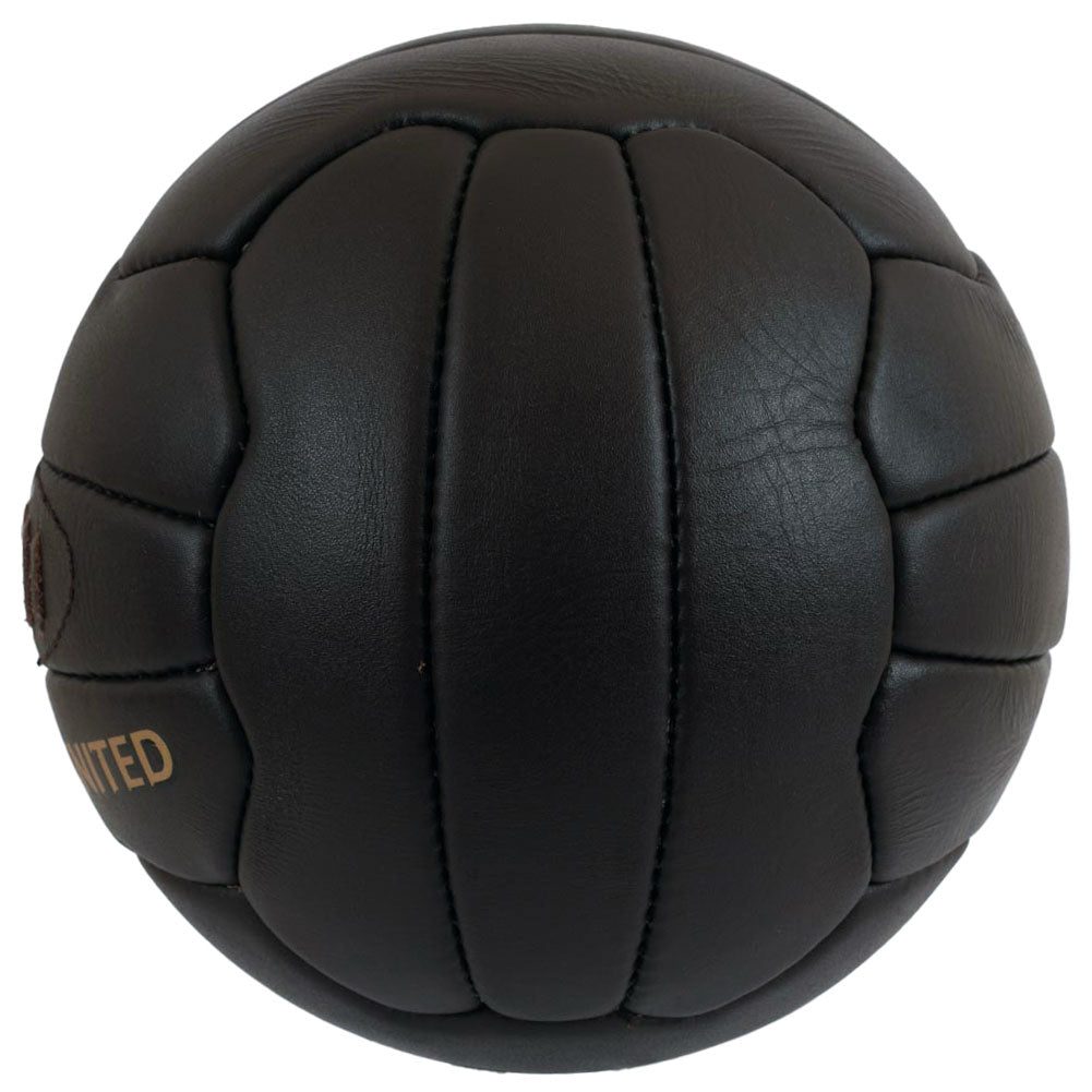 Black-Gold - Side - Newcastle United FC Heritage Retro Leather Football