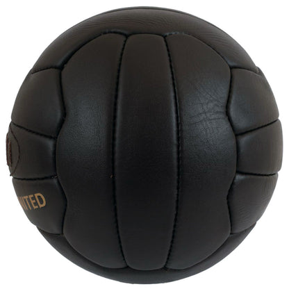 Black-Gold - Side - Newcastle United FC Heritage Retro Leather Football