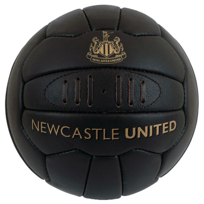 Black-Gold - Front - Newcastle United FC Heritage Retro Leather Football