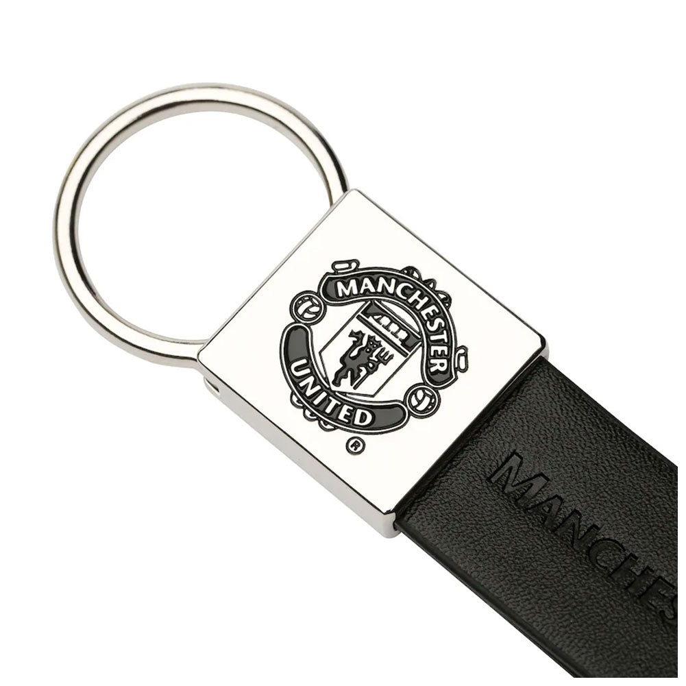 Black - Back - Manchester United FC Faux Leather Keyring