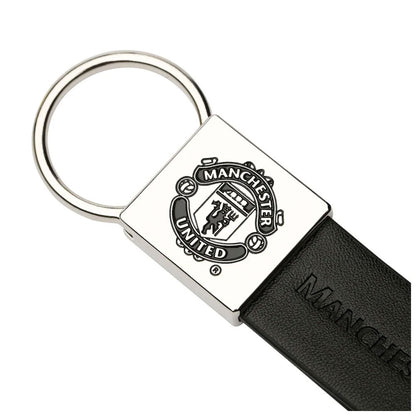 Black - Back - Manchester United FC Faux Leather Keyring