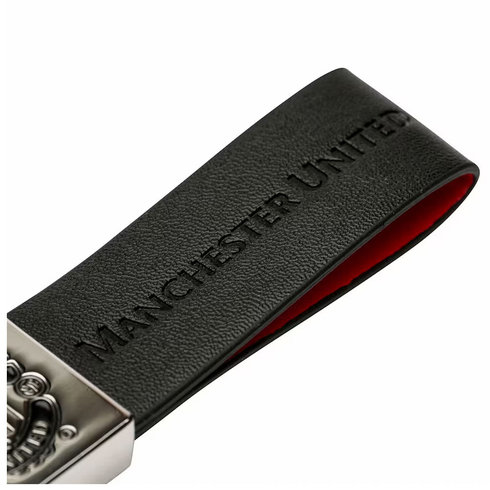 Black - Side - Manchester United FC Faux Leather Keyring