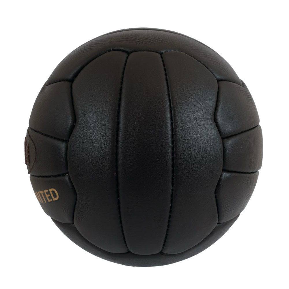 Black-Gold - Side - Newcastle United FC Heritage Retro Leather Mini Football