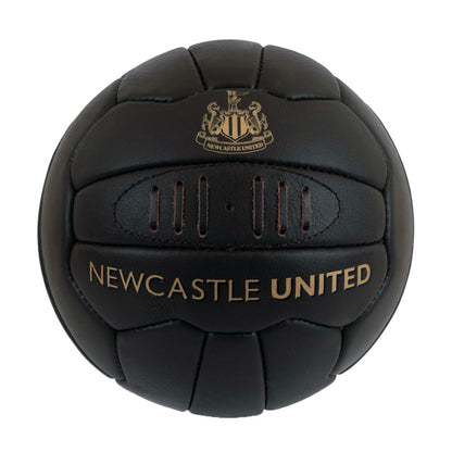 Black-Gold - Front - Newcastle United FC Heritage Retro Leather Mini Football