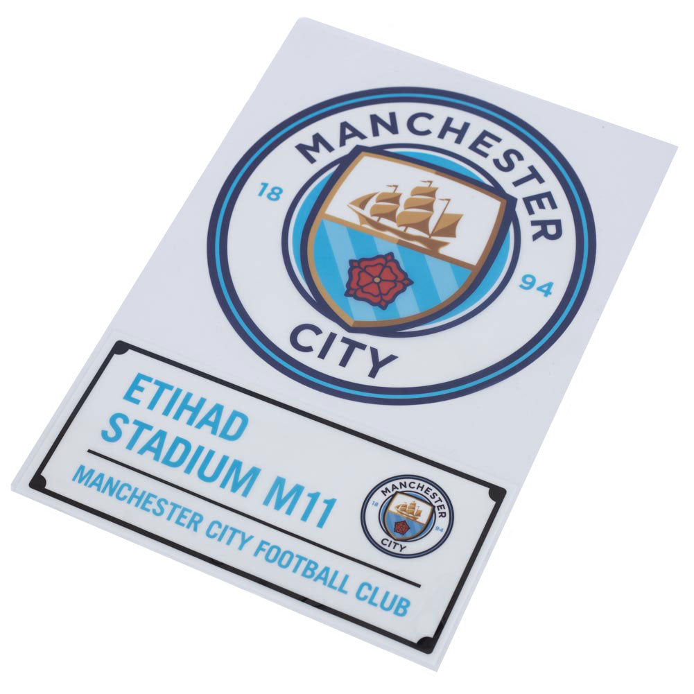 Blue-White - Back - Manchester City FC A4 Car Decal