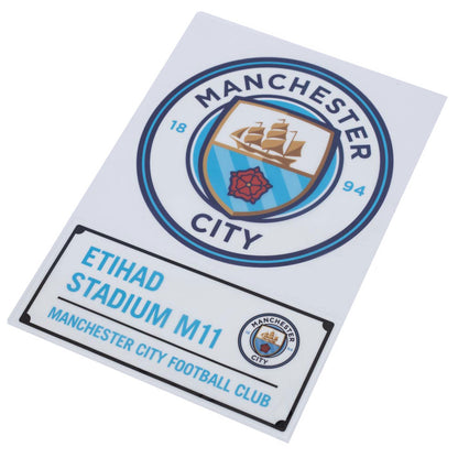 Blue-White - Back - Manchester City FC A4 Car Decal