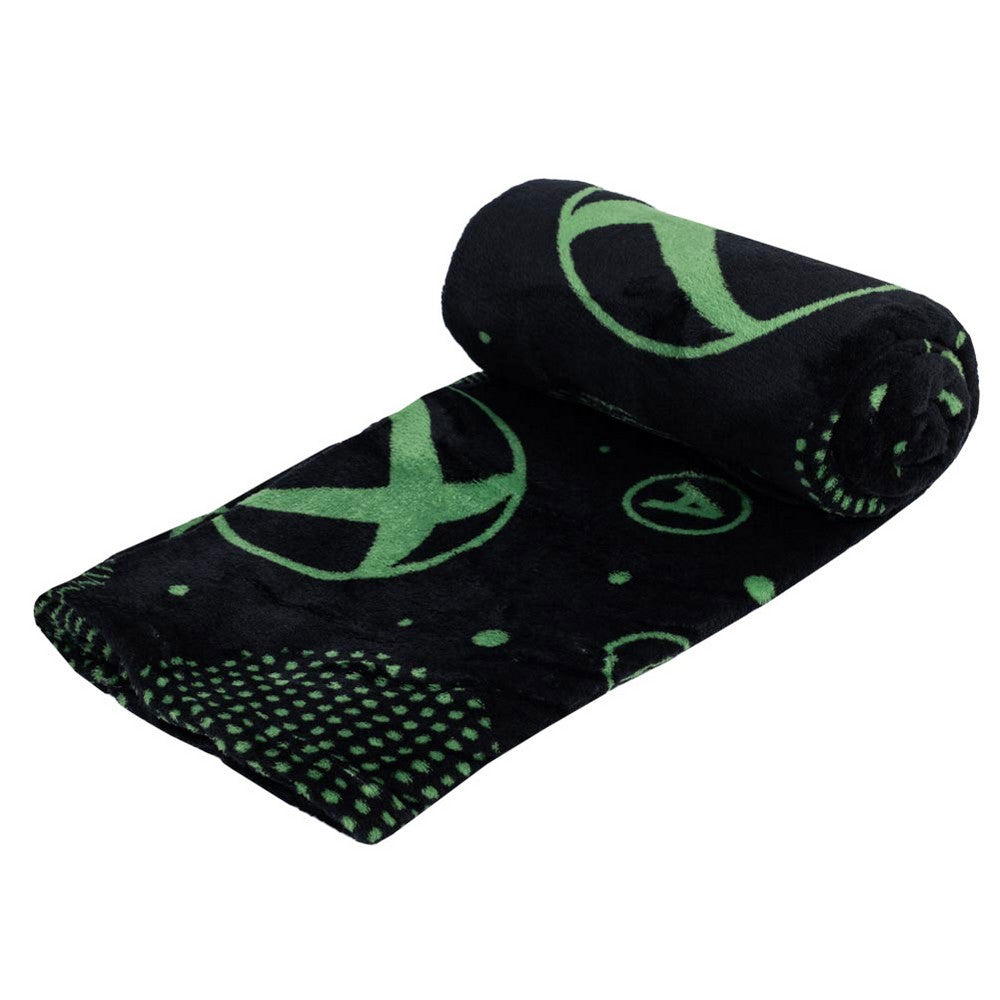Black-Green - Back - Xbox Iconic Fleece Logo Blanket