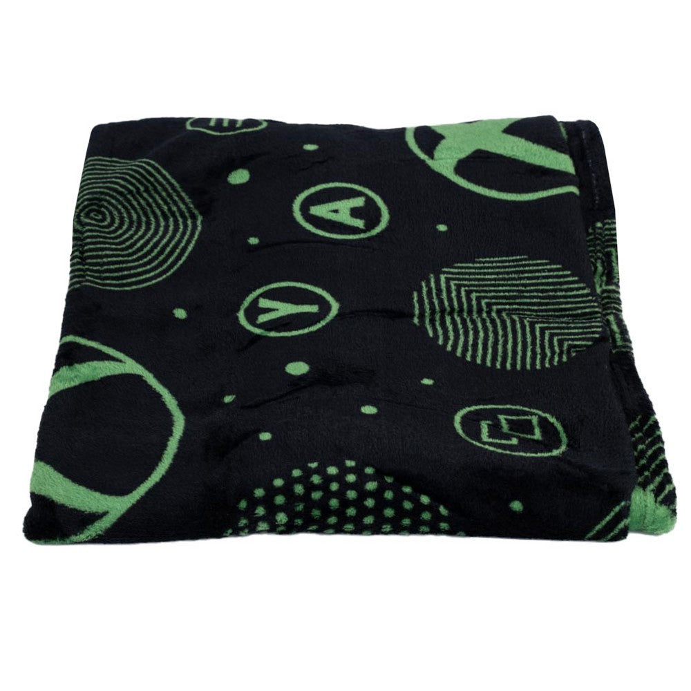 Black-Green - Front - Xbox Iconic Fleece Logo Blanket