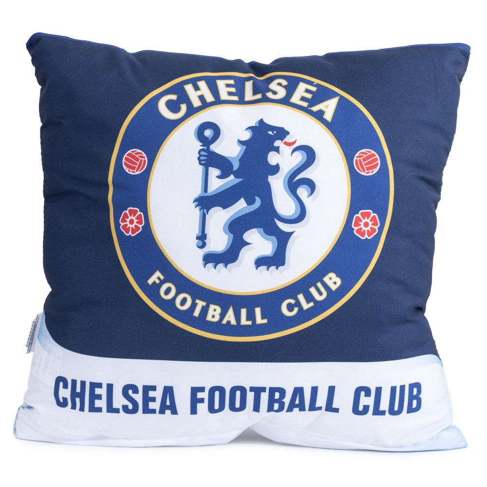 Blue-White - Front - Chelsea FC Text Filled Cushion