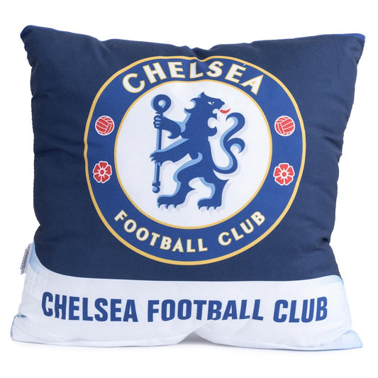 Blue-White - Front - Chelsea FC Text Filled Cushion