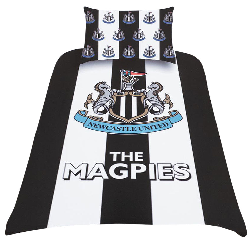 Black-White-Blue - Front - Newcastle United FC Stripe Duvet Cover Set