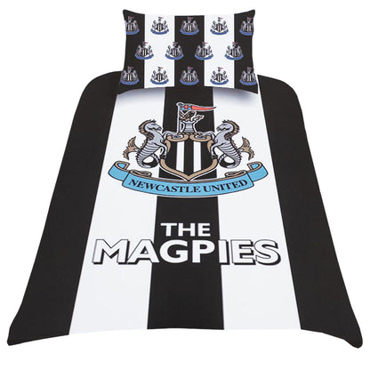 Black-White-Blue - Front - Newcastle United FC Stripe Duvet Cover Set