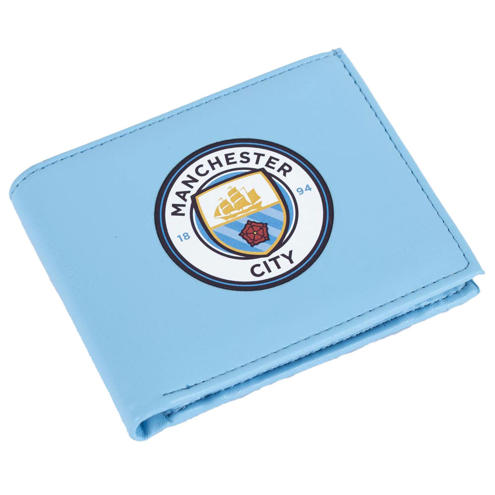 Sky Blue-White - Back - Manchester City FC Crest PU Wallet