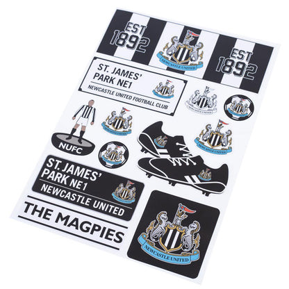 White-Black - Back - Newcastle United FC Assorted Designs A4 Stickers Set (Pack of 12)