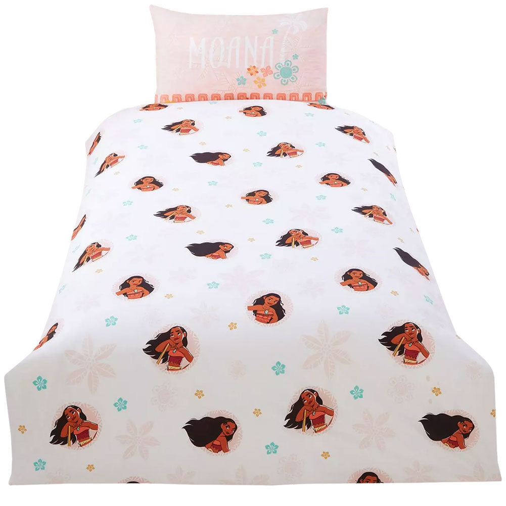 Pink-White - Back - Moana Reversible Duvet Cover Set