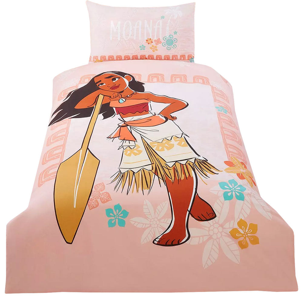 Pink-White - Front - Moana Reversible Duvet Cover Set