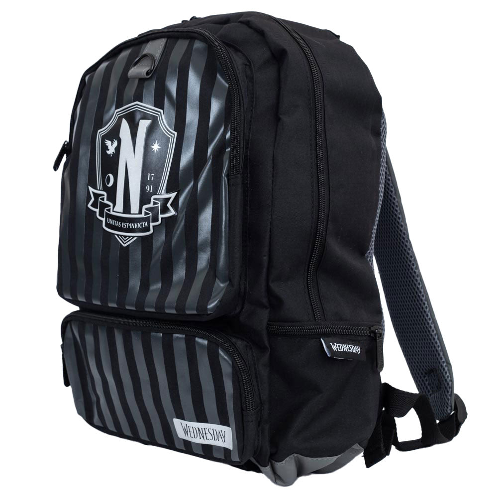 Black-Silver-White - Side - Wednesday Nevermore Premium Backpack