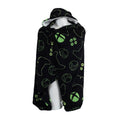Green-Black - Front - Xbox Childrens-Kids Hoodie Blanket