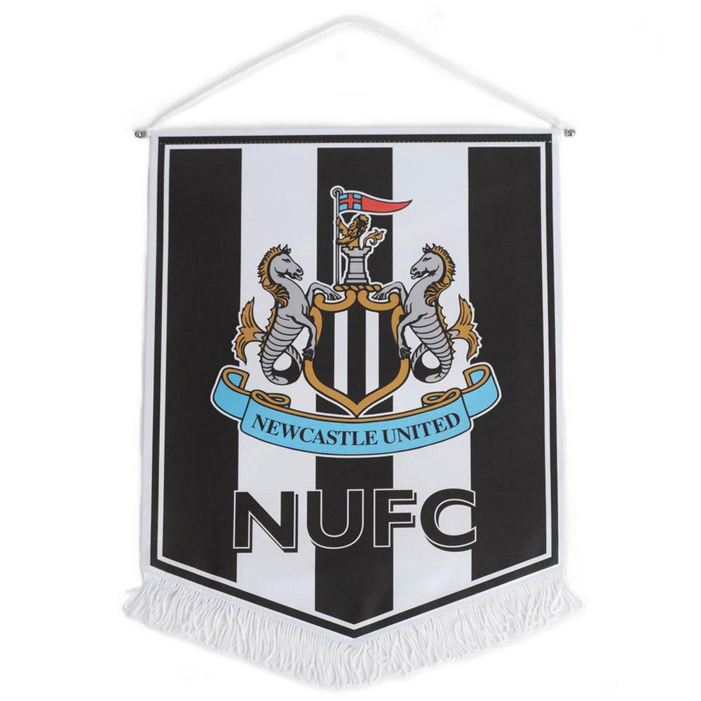 White-Black-Grey - Front - Newcastle United FC Crest Pennant