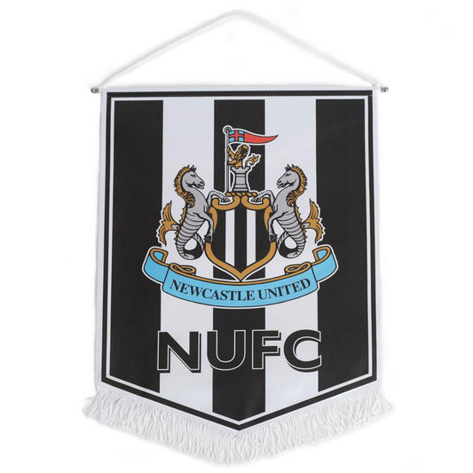 White-Black-Grey - Front - Newcastle United FC Crest Pennant