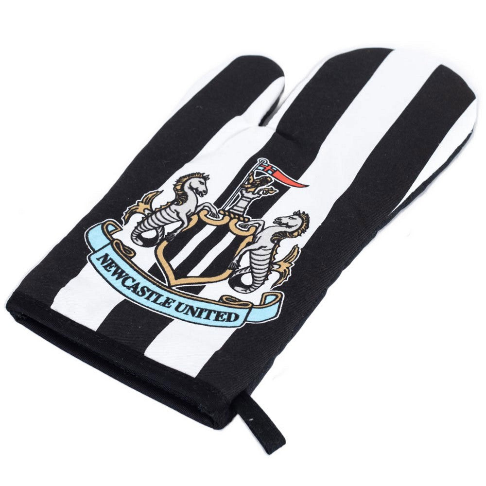 White-Black - Back - Newcastle United FC Crest And Stripes Apron & Oven Glove