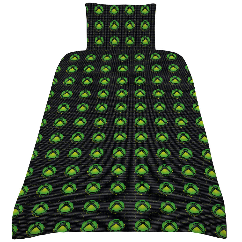 Black-Green - Back - Xbox Logo Duvet Cover Set