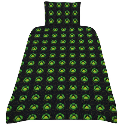 Black-Green - Back - Xbox Logo Duvet Cover Set