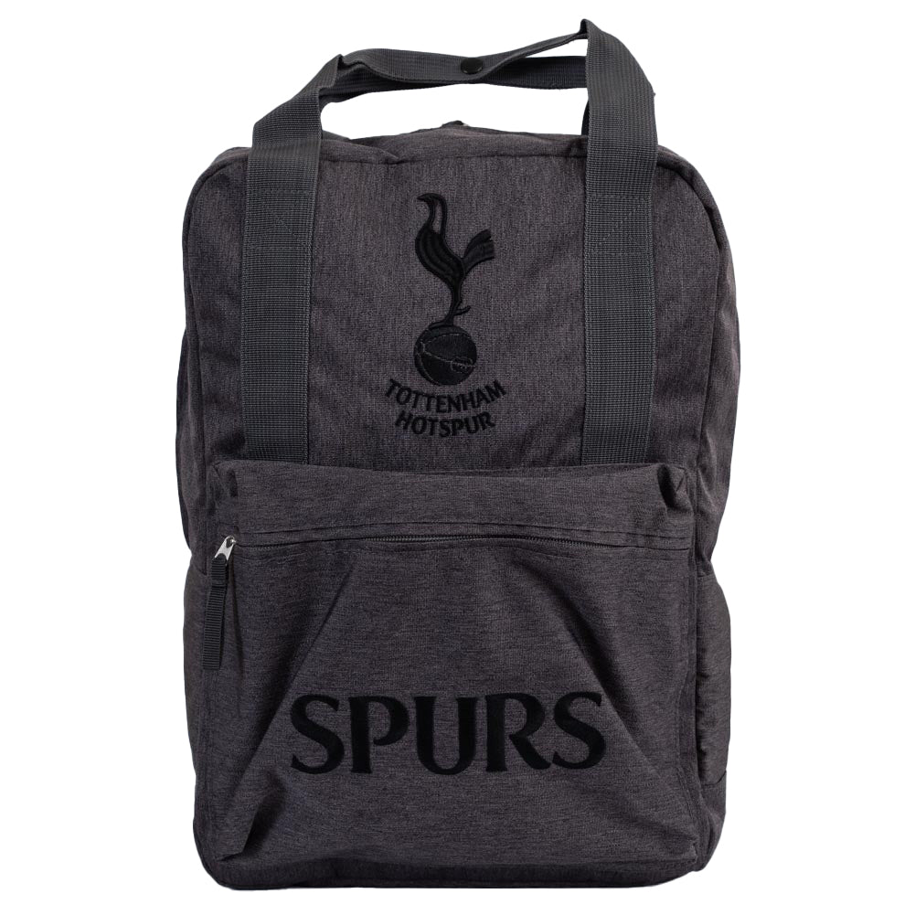 Black-Grey - Front - Tottenham Hotspur FC Spurs Premium Crest Backpack