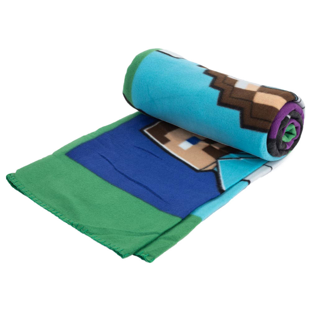 Green-Blue - Front - Minecraft Premium Fleece Blanket