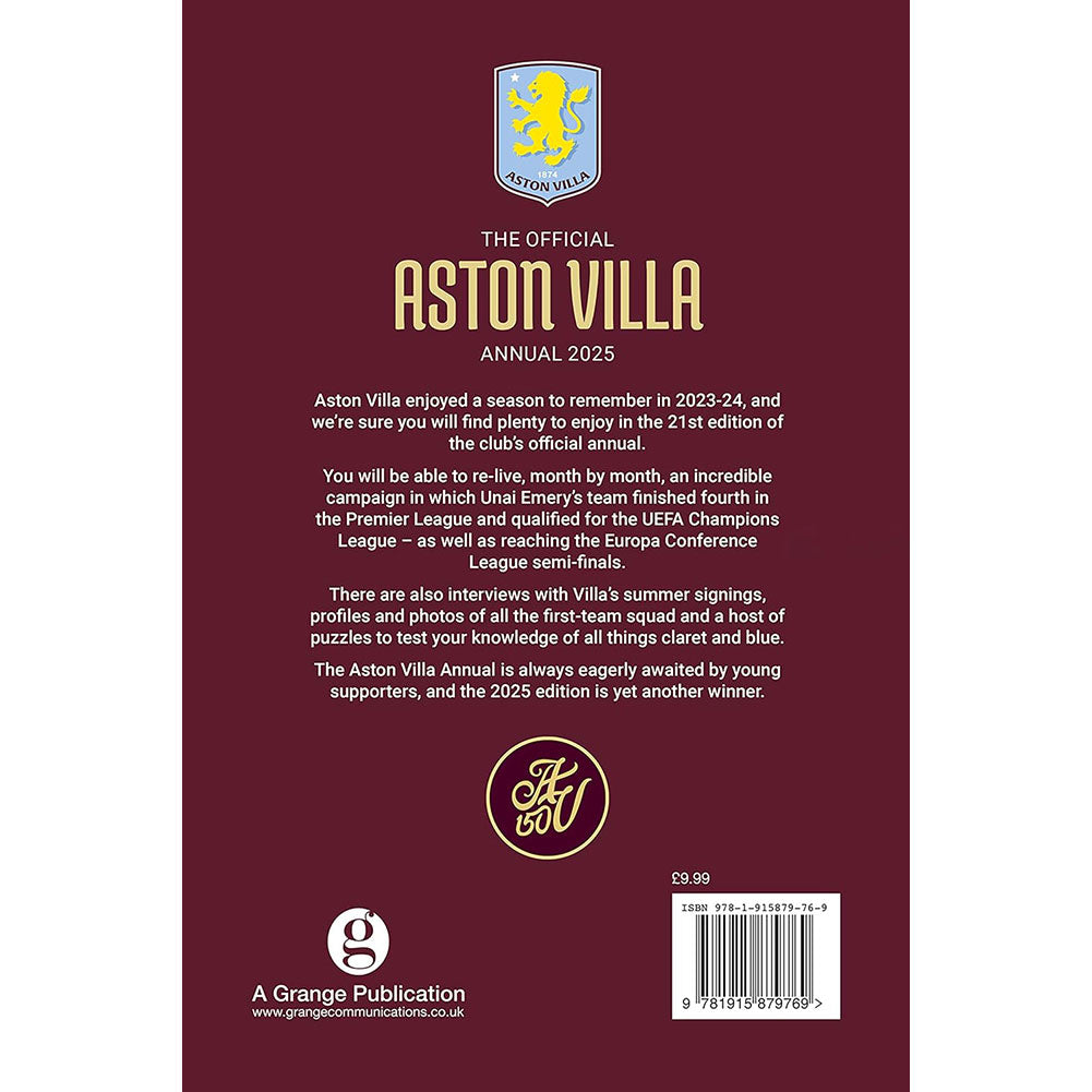 Maroon - Back - Aston Villa FC 2025 Annual