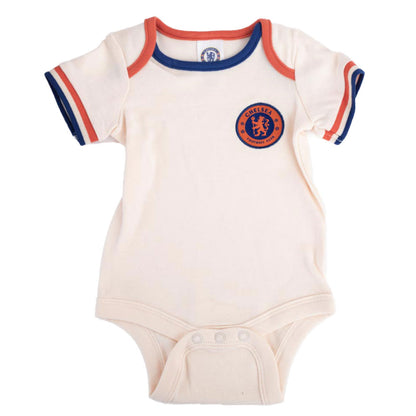 White-Blue-Royal Blue - Back - Chelsea FC Baby 2024-25 Season Bodysuit (Pack of 2)