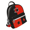 Red-Black - Back - Suicide Squad Live Fast Die Clown Harley Quinn Backpack