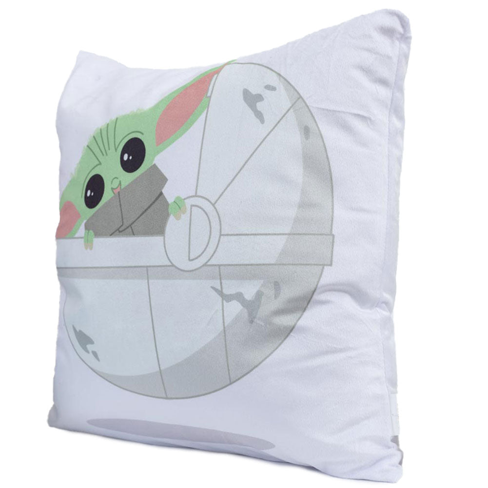 White - Back - Star Wars The Mandalorian Velvet Feel Grogu Cushion