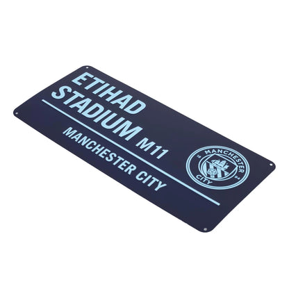 Dark Blue-Light Blue - Side - Manchester City FC Two Tone Street Sign