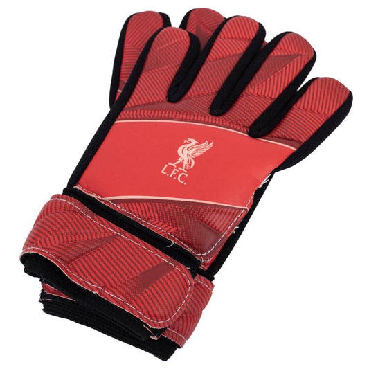 Red-White - Front - Liverpool FC Childrens-Kids Fuse Goalkeeper Gloves