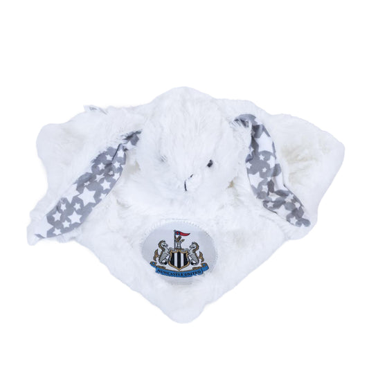 White-Grey - Front - Newcastle United FC Plush Rabbit Baby Blanket