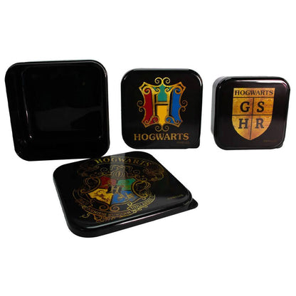 Black-Multicoloured - Front - Harry Potter 3 in 1 Snack Pot Set (Pack of 3)