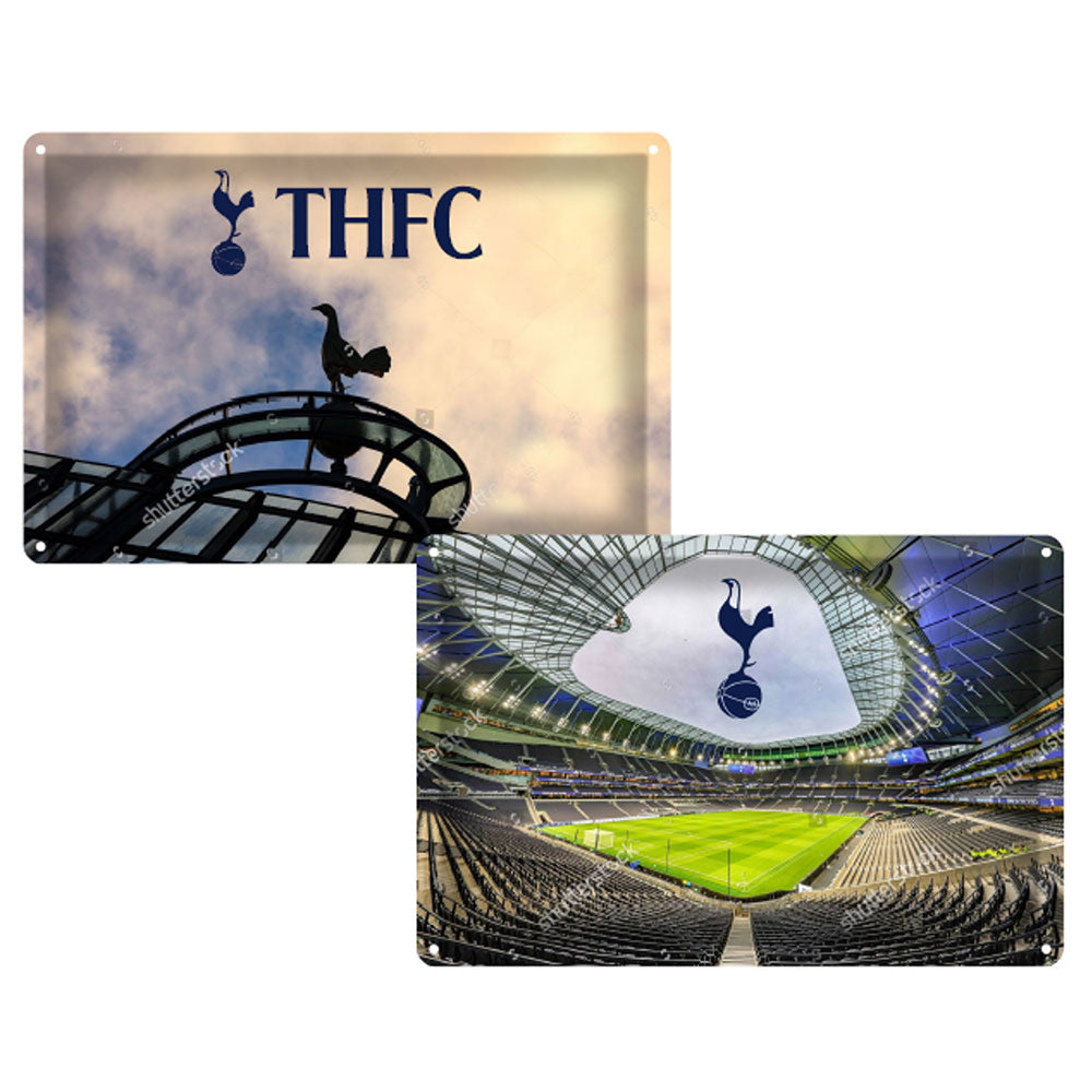 White-Navy Blue - Front - Tottenham Hotspur FC Stadium Sign (Pack of 2)