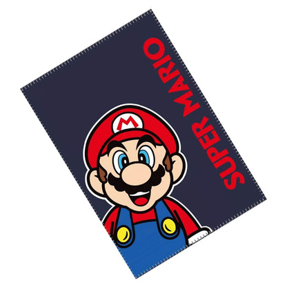 Navy Blue-Red - Back - Super Mario Fleece Blanket