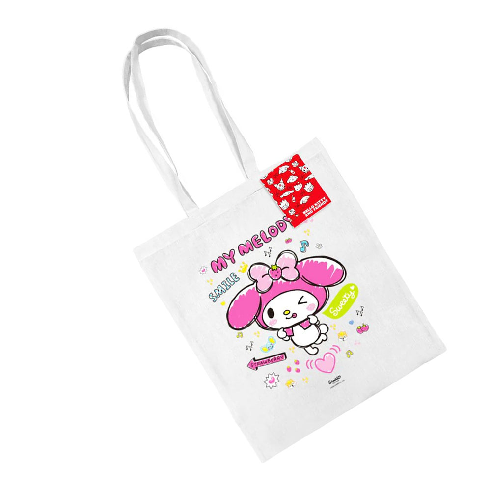 White-Pink - Back - My Melody Unisex Adult Canvas Tote Bag