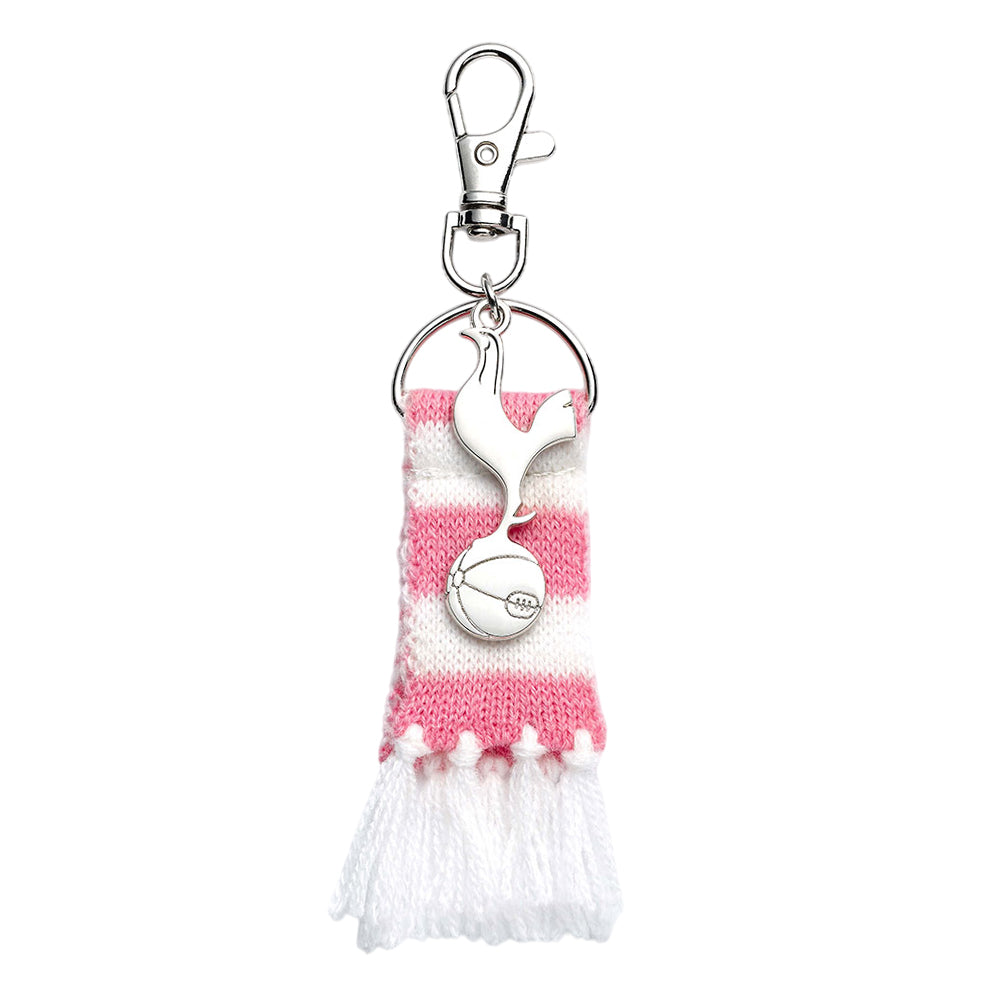 Pink-White - Front - Tottenham Hotspur FC Scarf Bag Charm