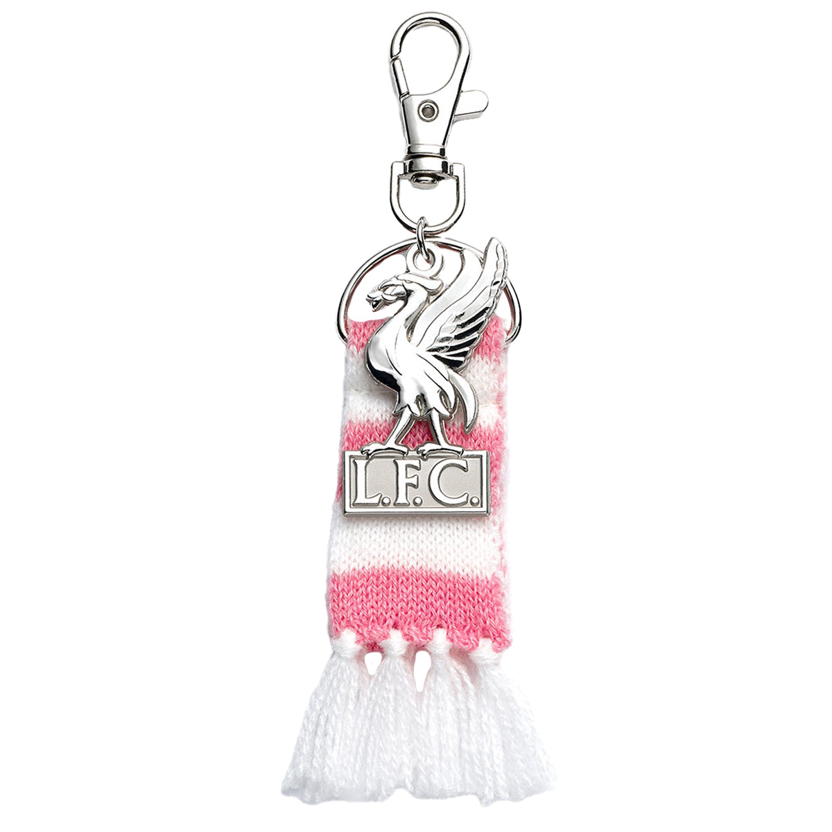 Pink-White-Silver - Front - Liverpool FC Scarf Bag Charm