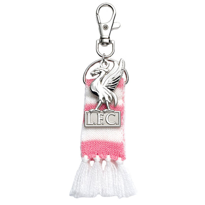 Pink-White-Silver - Front - Liverpool FC Scarf Bag Charm
