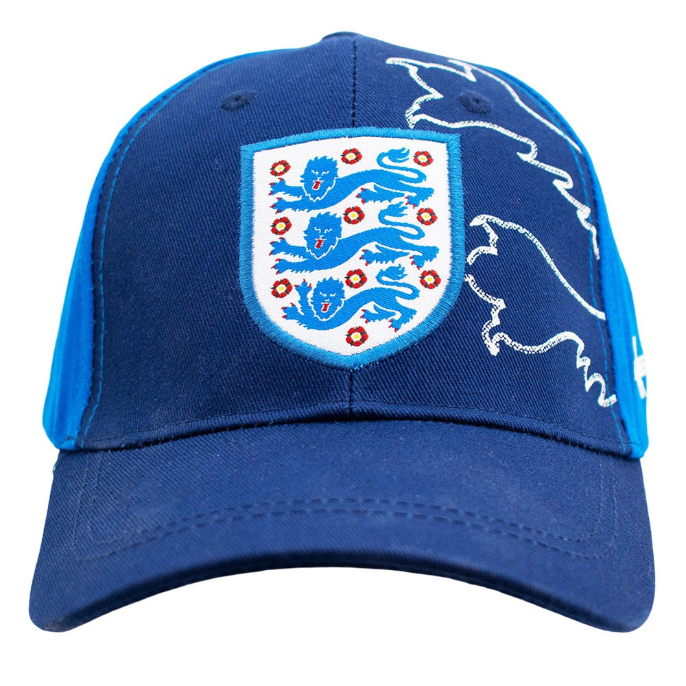 Navy-Royal Blue - Front - England FA Childrens-Kids Baseball Cap