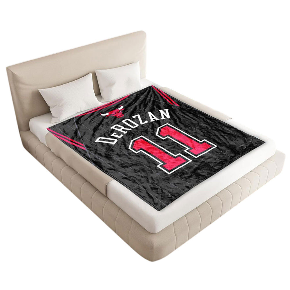 Black-Red-White - Side - Chicago Bulls De Rozan Blanket