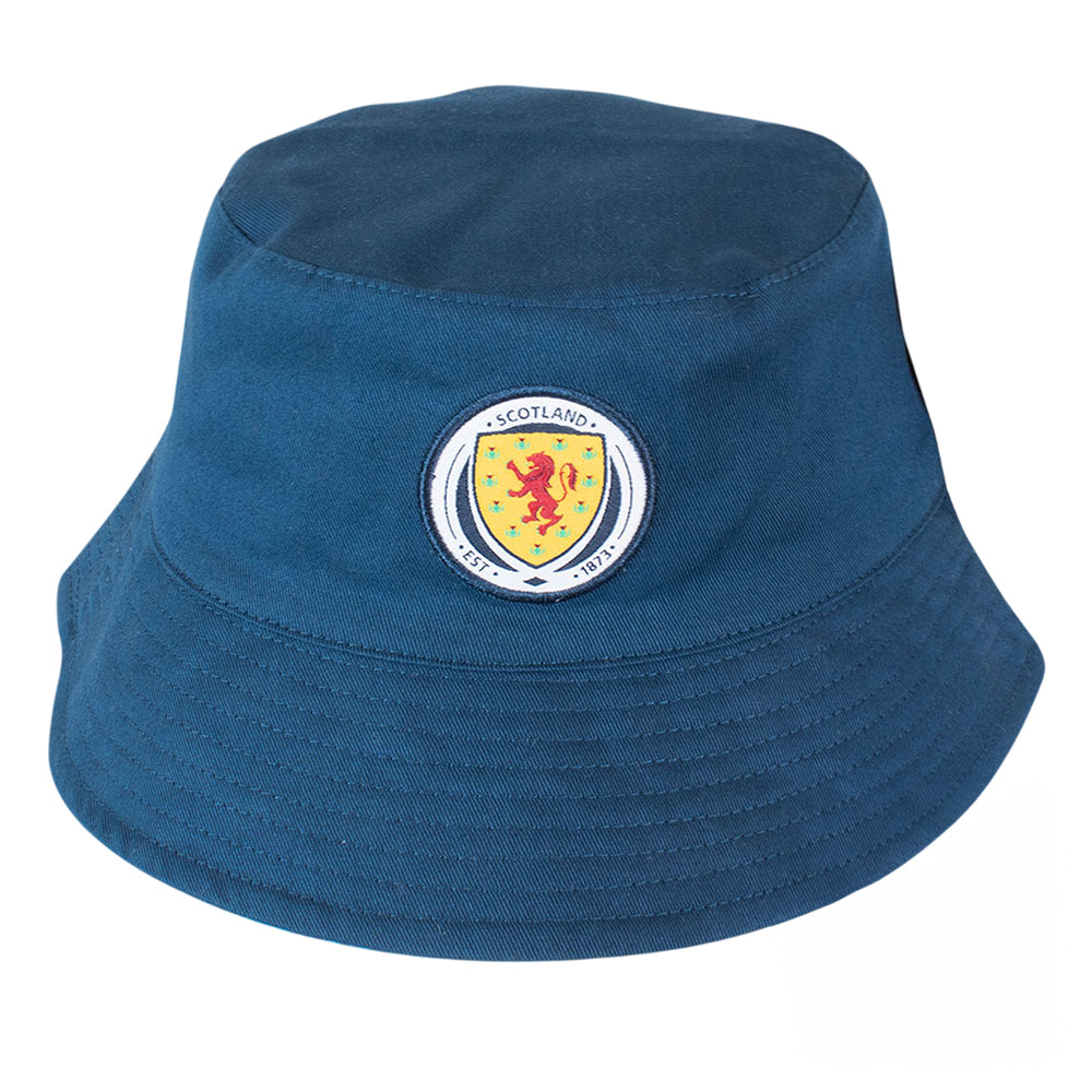 Sky Blue-Navy - Back - Scottish FA Unisex Adult Reversible Bucket Hat