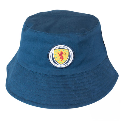 Sky Blue-Navy - Back - Scottish FA Unisex Adult Reversible Bucket Hat