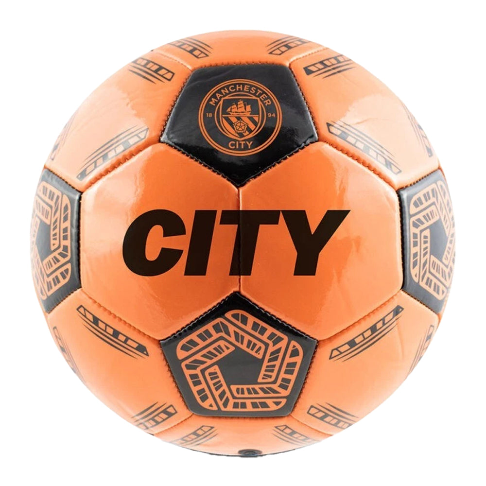 Black-Orange - Front - Manchester City FC Glow LED Light Football