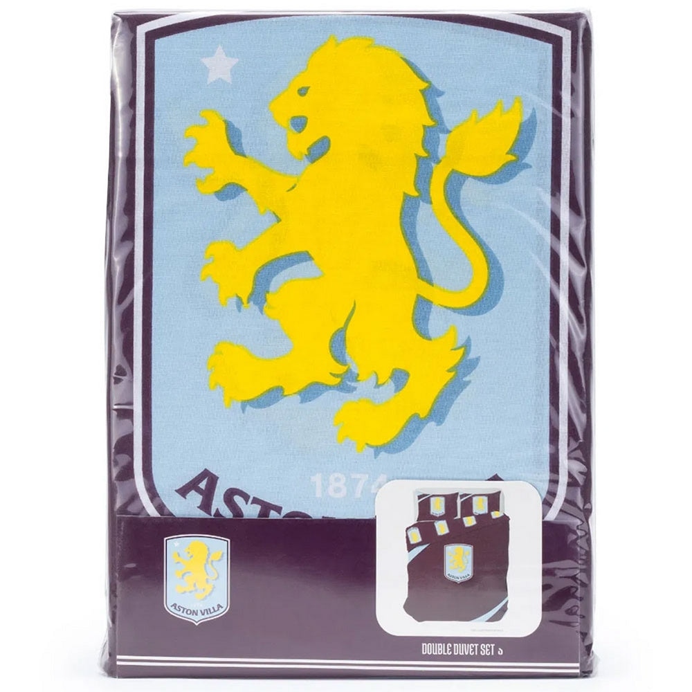 Claret-Sky Blue - Side - Aston Villa FC Reversible Crest Duvet Cover Set