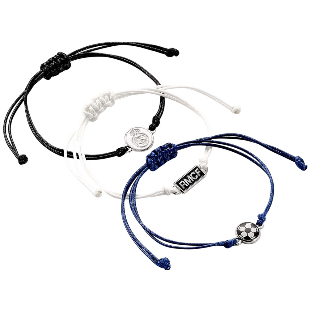 White-Black-Blue - Back - Real Madrid CF Friendship Bracelet Set (Pack of 3)